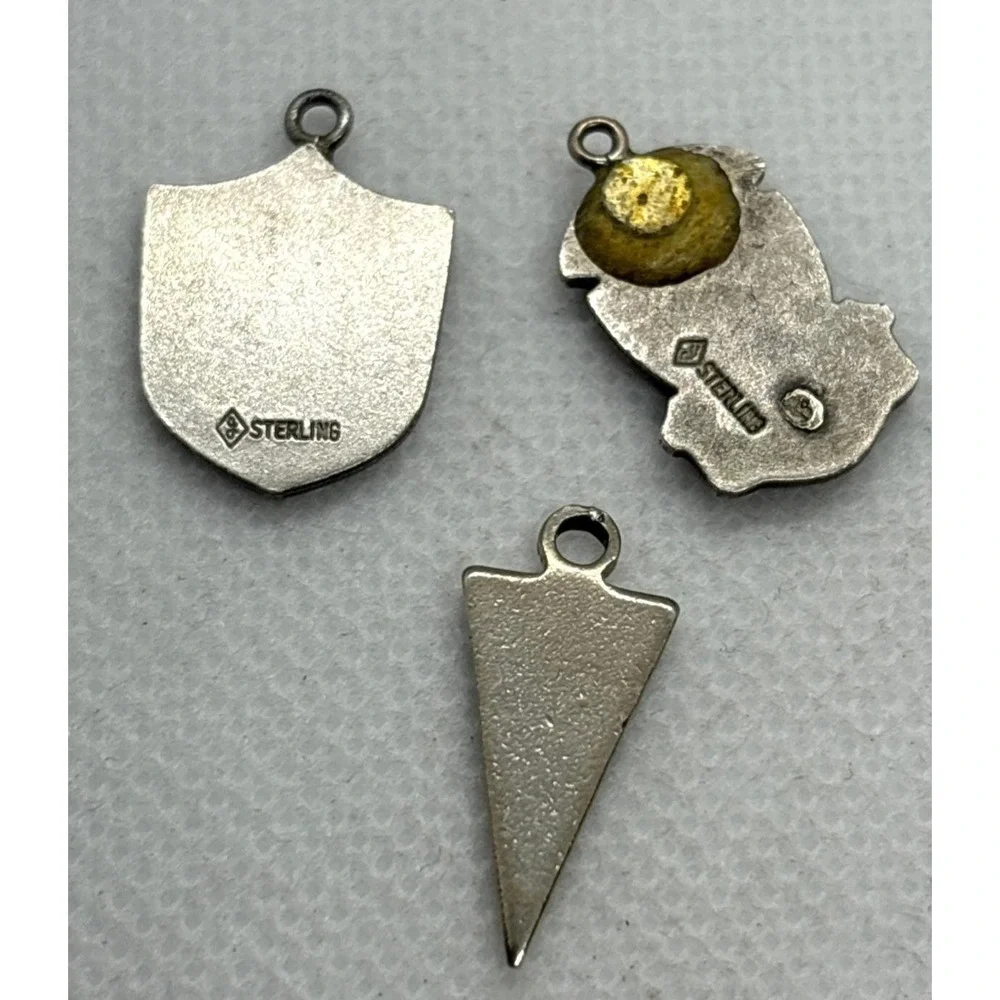 Vintage‎ Richwoods High SchooI Illinois Lot 3 Charm Pendant Sterling 925 Silver